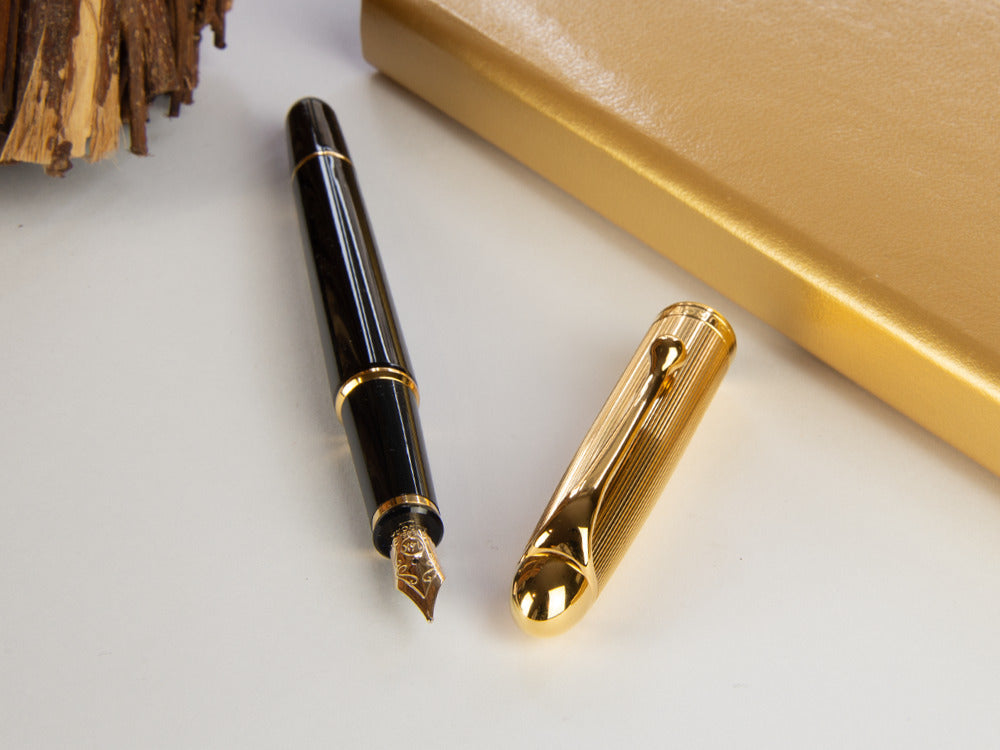 Pluma Estilográfica Aurora 88 Small, Resina, PVD Oro, 811
