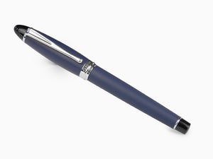 Pluma Estilográfica Aurora Ipsilon Satin - Resina Azul y Cromo - B10B