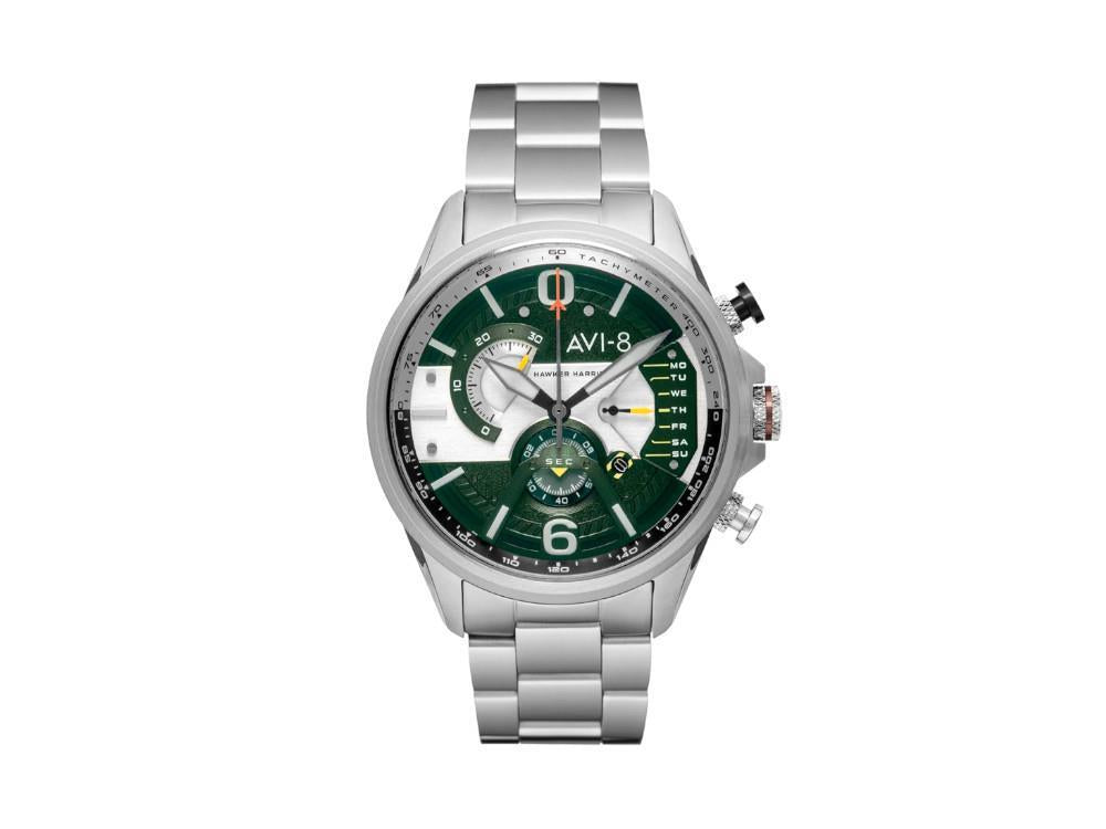 Reloj de Cuarzo AVI-8 Hawker Harrier Steel Military Green, 44 mm, AV-4056-11