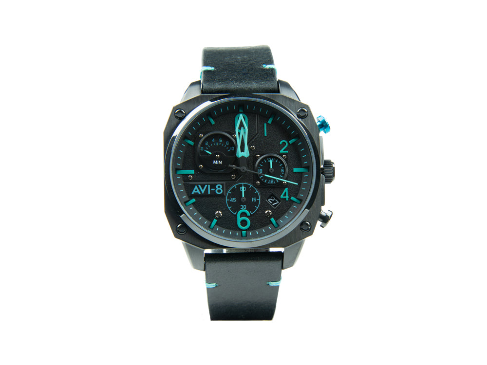 Reloj de Cuarzo AVI-8 Hawker Hunter Retrograde Edition, Negro, 45 mm, AV-4052-05