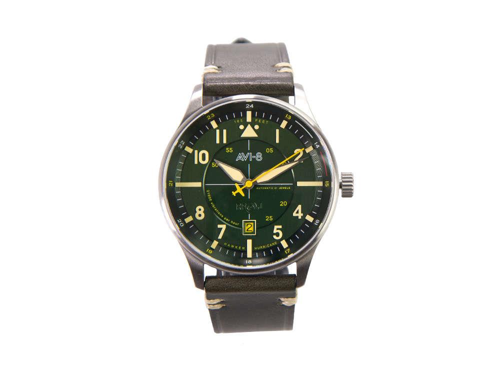 Reloj Automático AVI-8 Hawker Hurricane Kent Hampshire, Verde, 43 mm, AV-4094-03