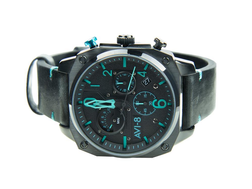 Reloj de Cuarzo AVI-8 Hawker Hunter Retrograde Edition, Negro, 45 mm, AV-4052-05