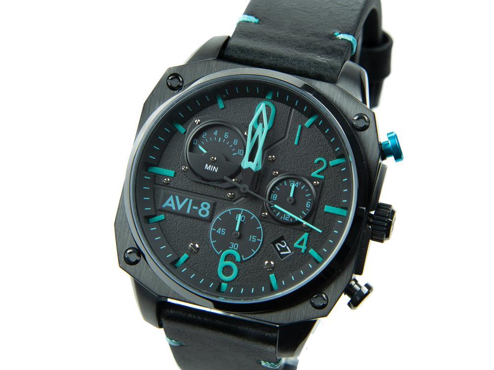 Reloj de Cuarzo AVI-8 Hawker Hunter Retrograde Edition, Negro, 45 mm, AV-4052-05