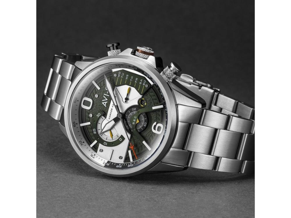 Reloj de Cuarzo AVI-8 Hawker Harrier Steel Military Green, 44 mm, AV-4056-11