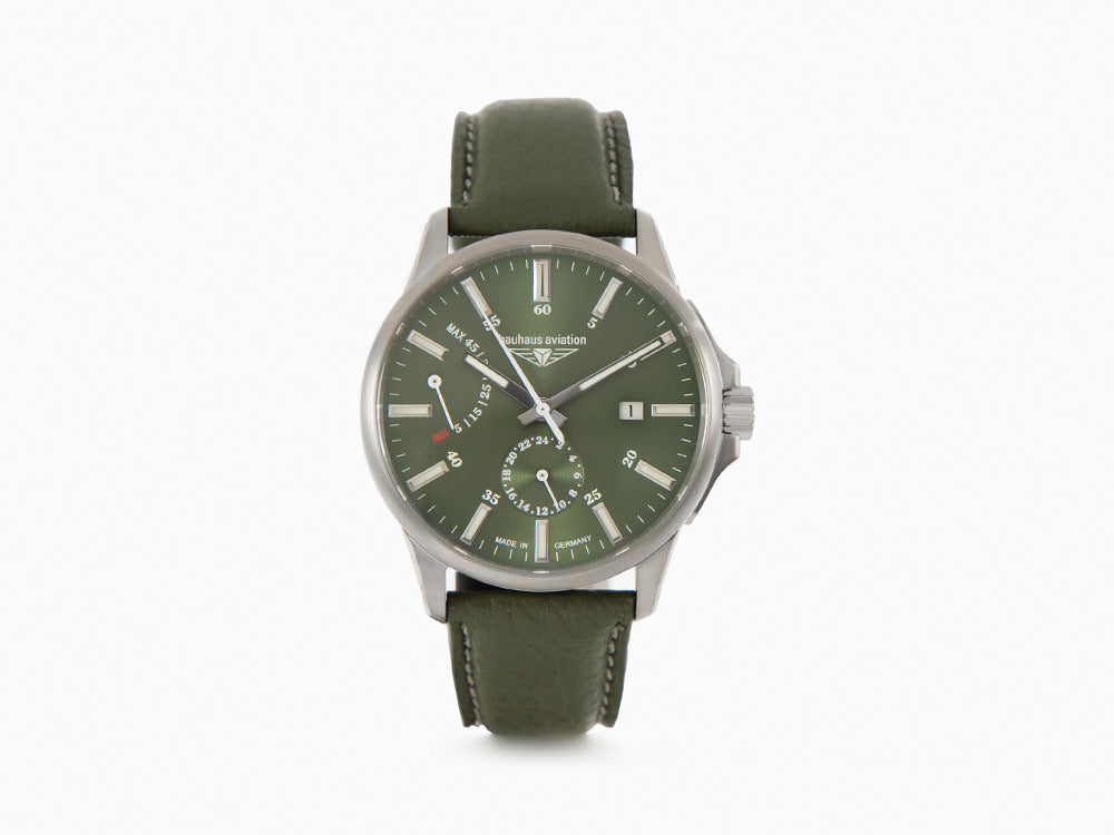 Reloj Automático Bauhaus Aviation, Titanio, Verde, 42 mm, Día, 2860-4