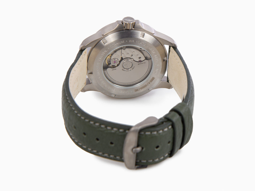 Reloj Automático Bauhaus Aviation, Titanio, Verde, 42 mm, Día, 2860-4