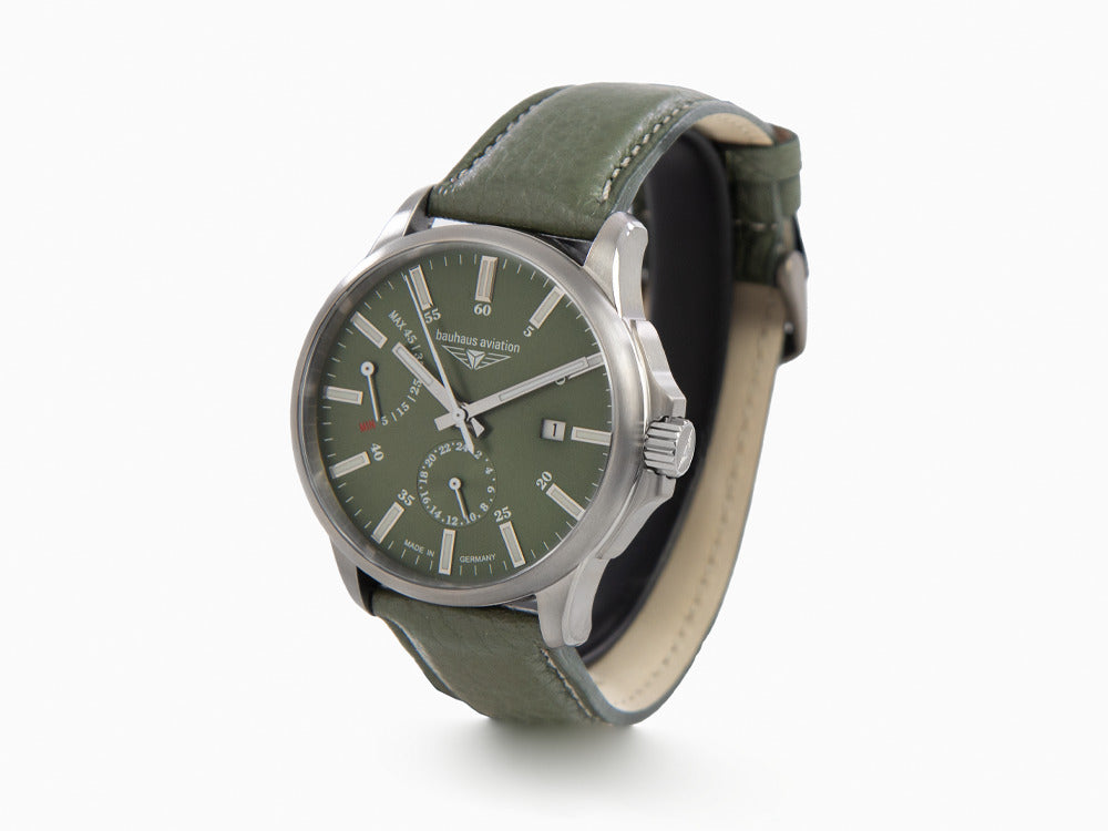 Reloj Automático Bauhaus Aviation, Titanio, Verde, 42 mm, Día, 2860-4