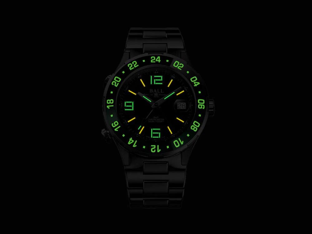 Reloj Automático Ball Roadmaster Pilot GMT, COSC, Negro, 40 mm, DG3038A-S3C-BK