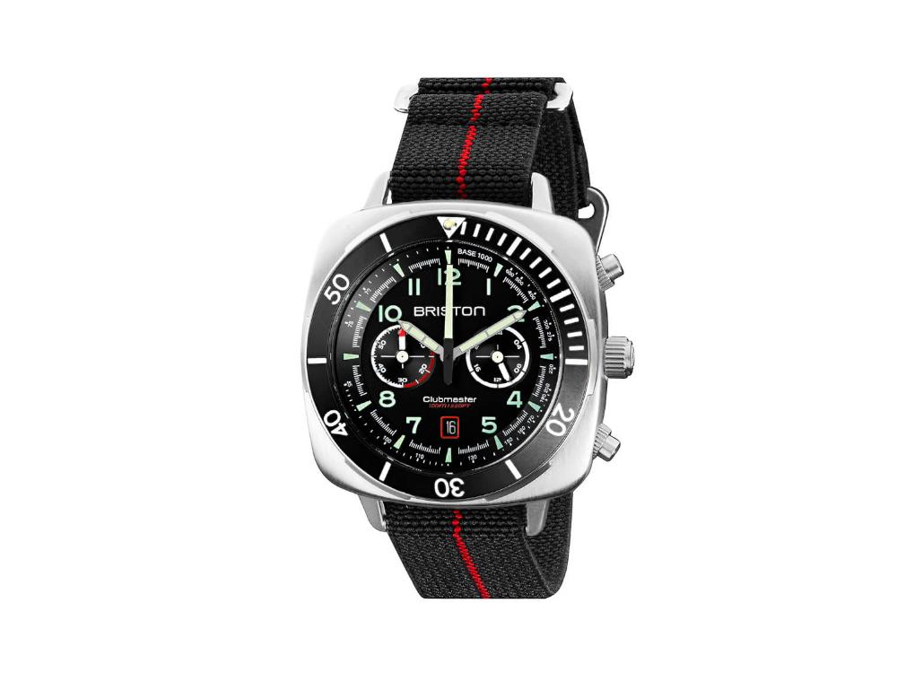 Reloj de Cuarzo Briston Clubmaster Outdoor, Acero , Negro, 44 mm, 23144.S.O.1.EB