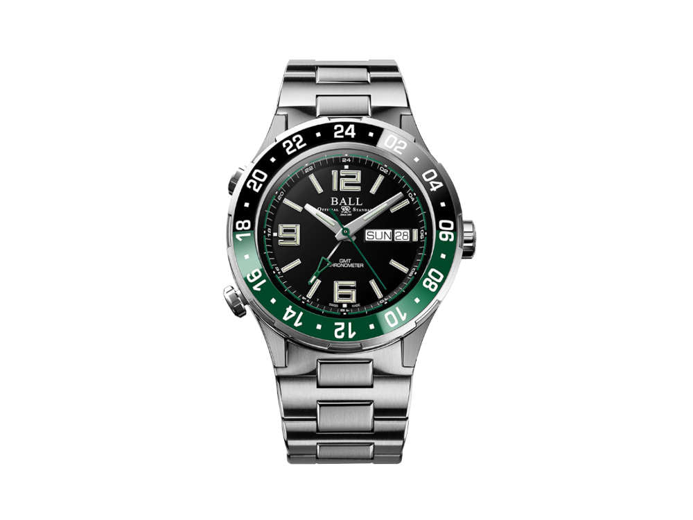 Reloj Automático Ball Roadmaster Marine GMT, Negro, 40 mm, GMT, DG3030B-S2C-BK