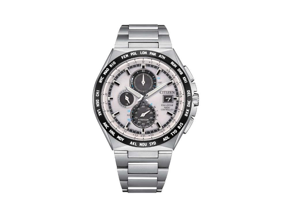 Reloj de Cuarzo Citizen H800 Super Titanium Radio Controlled, Blanco, AT8238-84A