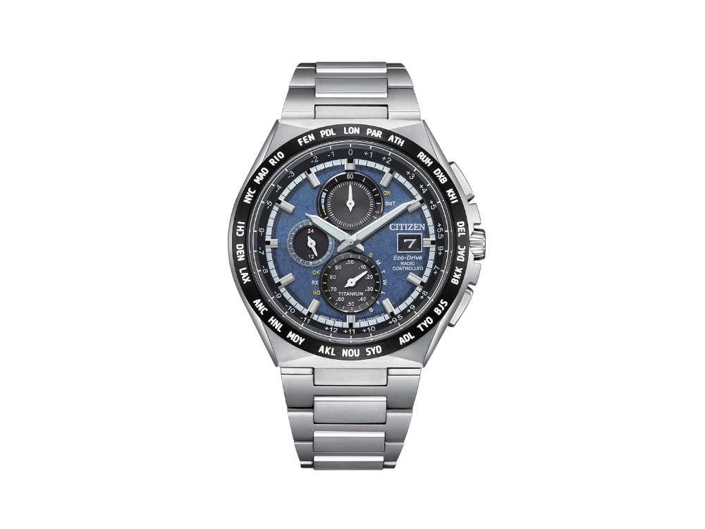 Reloj de Cuarzo Citizen H800 Super Titanium Radio Controlled, Azul, AT8238-84L