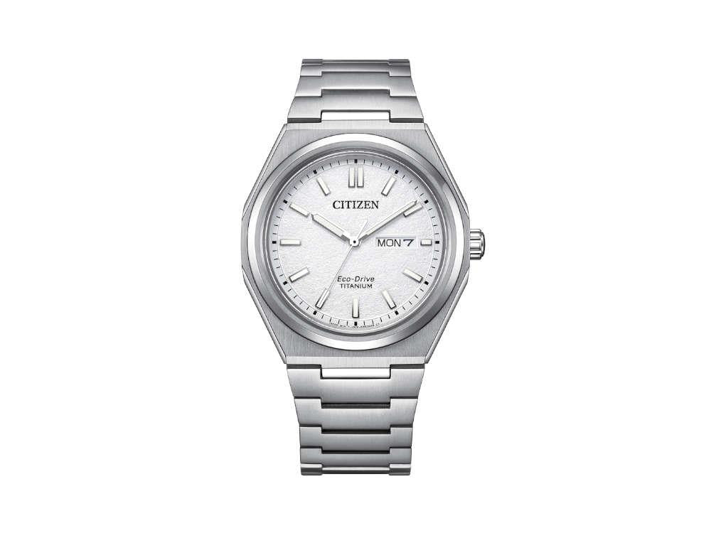 Reloj de Cuarzo Citizen Super Titanium, 39.5 mm, Blanco, 10 atm, AW0130-85A