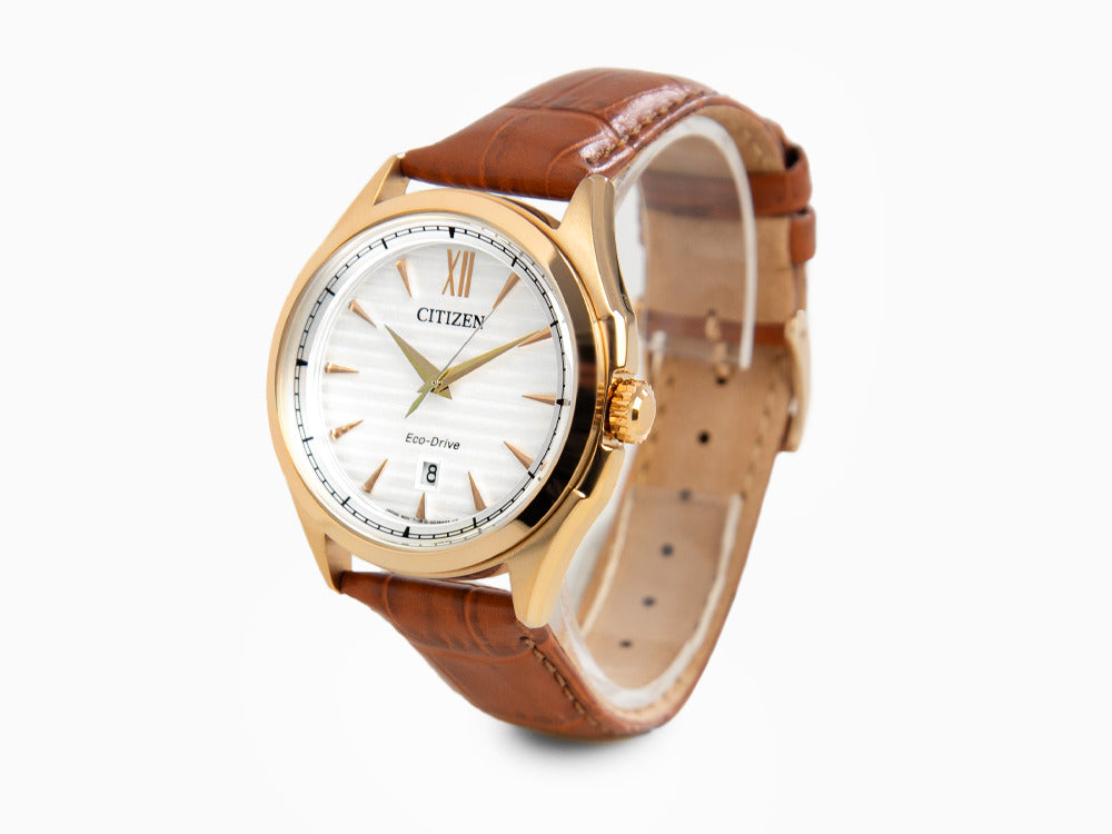 Reloj de Cuarzo Citizen OF, Blanco, 41.2 mm, Correa de piel, 10 atm, AW1753-10A