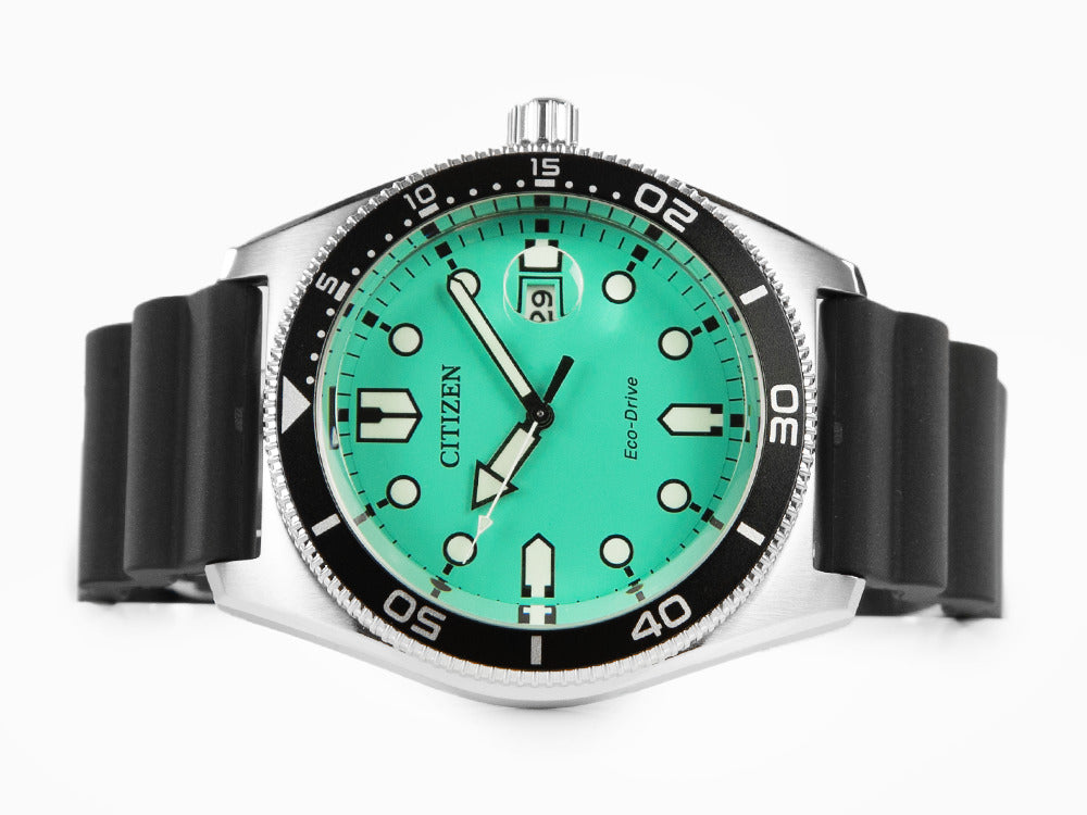 Reloj de Cuarzo Citizen OF, Verde, 43 mm, Correa de caucho, 10 atm, AW1760-14X