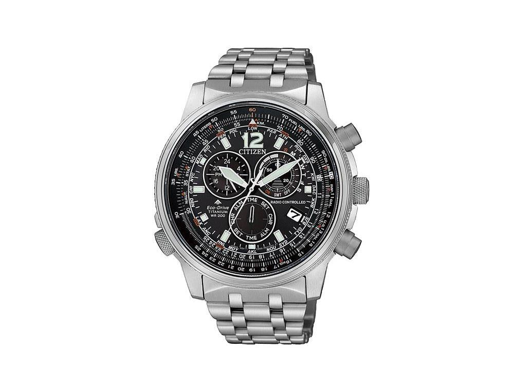 Reloj de Cuarzo Citizen Radio Controlled, ECO DRIVE, Titanio, Negro, CB5850-80E