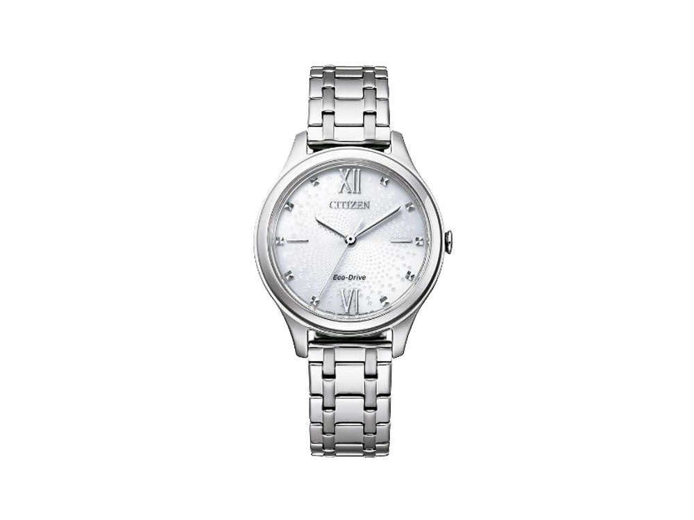 Reloj de Cuarzo Citizen Lady OF, Eco Drive E031, 32 mm, 5atm, Blanco, EM0500-73A