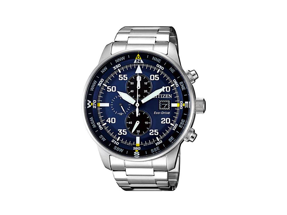 Reloj de Cuarzo Citizen OF Crono Aviator, Eco Drive B612, 44 mm, CA0690-88L