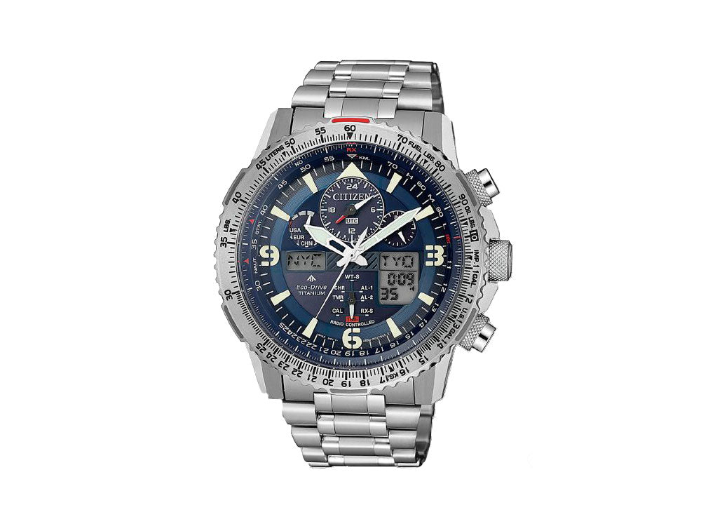 Reloj de Cuarzo Citizen Radio Controlled, Eco Drive, Azul, 20 atm, JY8100-80L