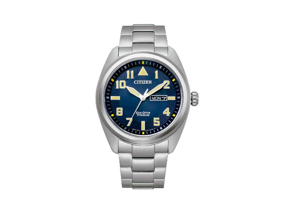 Reloj de Cuarzo Citizen Super Titanium, Eco Drive E101, 42 mm, Azul, BM8560-88L