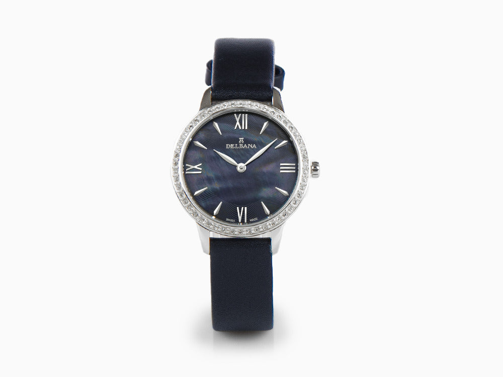 Reloj de Cuarzo Delbana Dress Antibes, Azul, 32mm, Correa piel, 41611.615.1.536