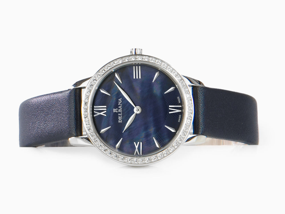 Reloj de Cuarzo Delbana Dress Antibes, Azul, 32mm, Correa piel, 41611.615.1.536