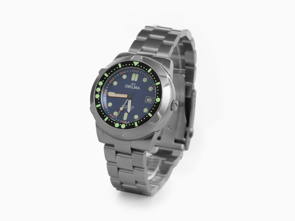 Reloj Automático Delma Diver Quattro, Azul, Edición Limitada, 41701.744.6.048