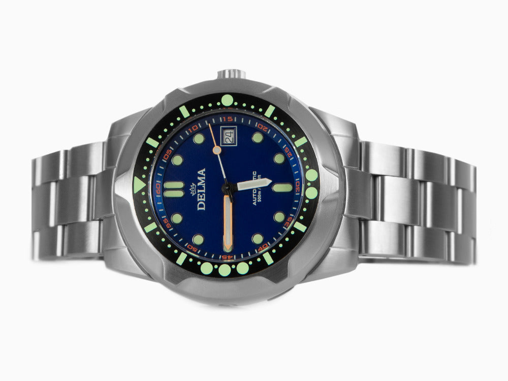 Reloj Automático Delma Diver Quattro, Azul, Edición Limitada, 41701.744.6.048