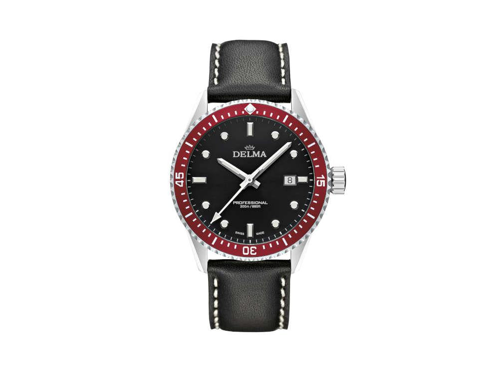 Reloj de Cuarzo Delma Diver Cayman, Negro, 42 mm, 20 atm, 41601.708.6.036