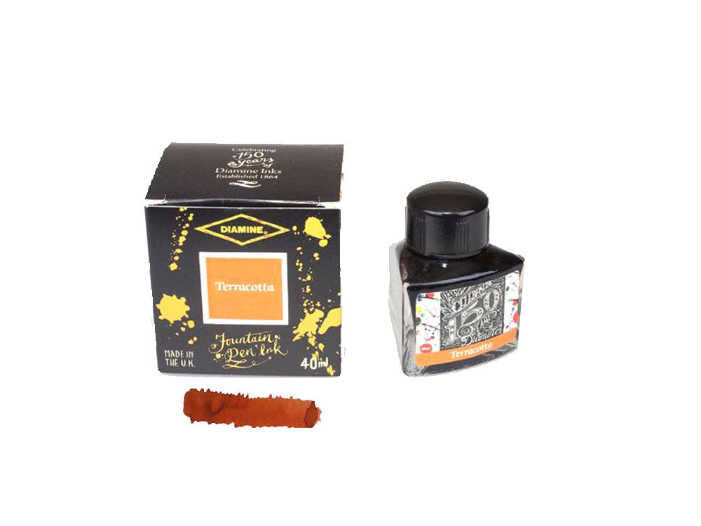 Tintero Diamine 1864 Terracotta, 150 Aniversario, 40ml, Cristal