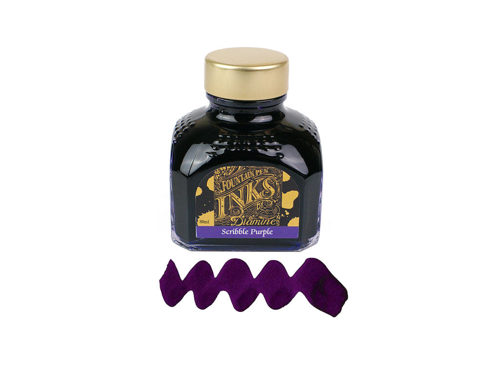 Tintero Diamine, 80ml., Violeta, Botella de cristal italiano