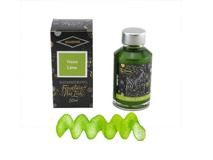 Tintero Diamine Shimmering Neon Lime , 50ml., Cristal