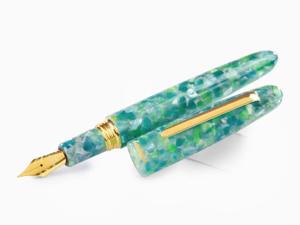 Pluma Estilográfica Esterbrook Estie Oversize Sea Glass, PVD Oro, ESG806