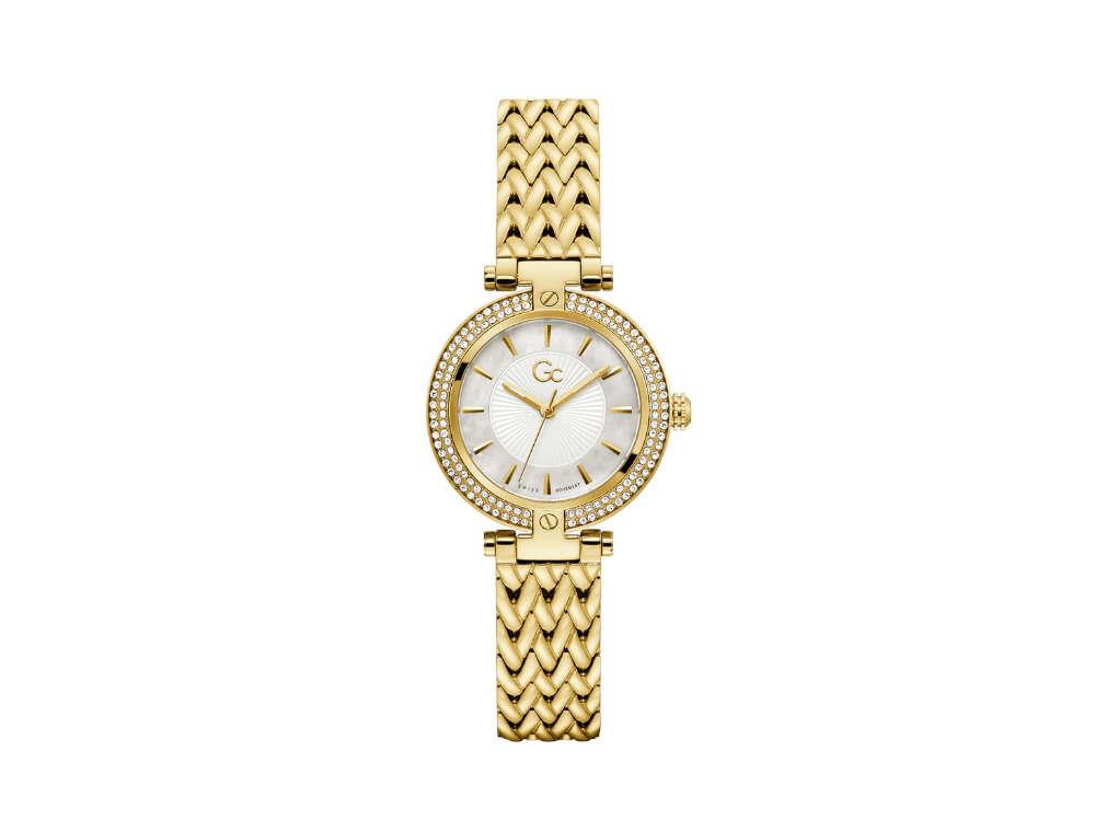 Reloj de Cuarzo GC Watches Vogue, PVD Oro, Blanco, 32 mm, Z22002L1MF