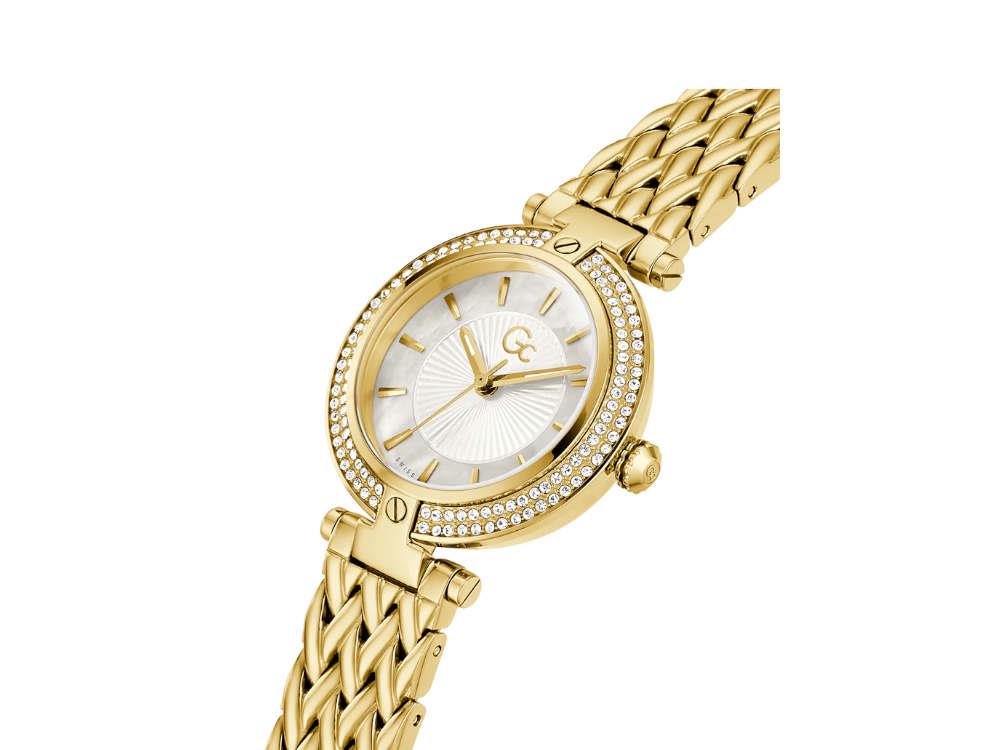 Reloj de Cuarzo GC Watches Vogue, PVD Oro, Blanco, 32 mm, Z22002L1MF