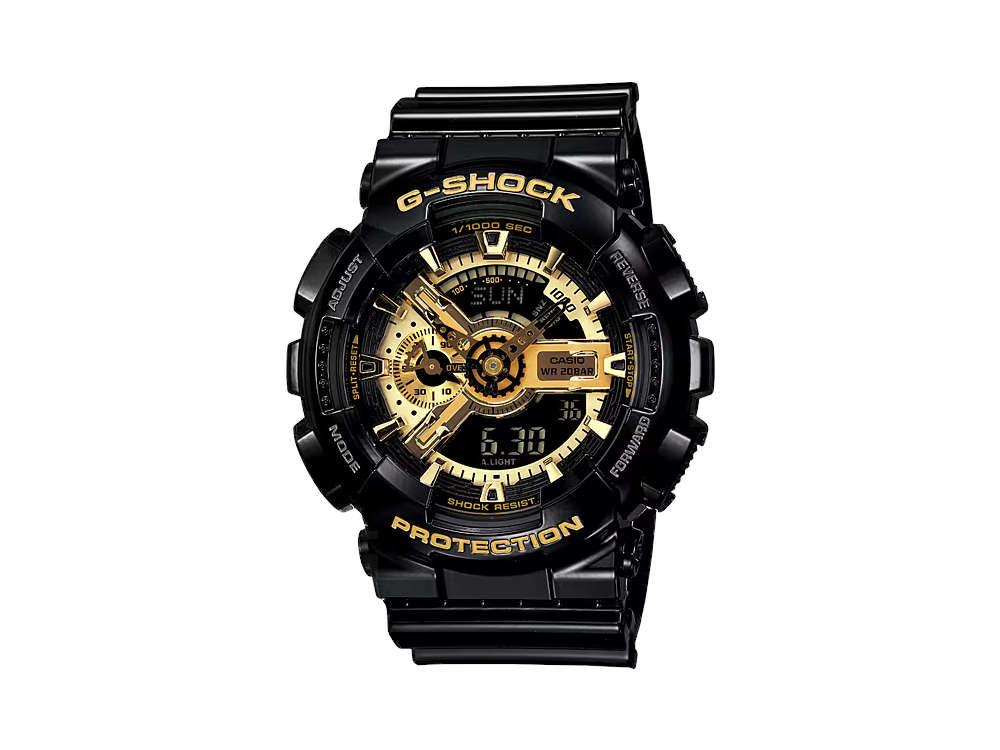 Reloj de Cuarzo G-SHOCK Casio Classic, Resina, Negro, 55 × 51.2mm, GA-110GB-1AER