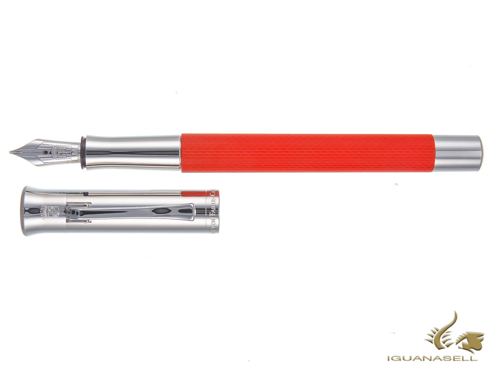 Estilográfica Graf von Faber-Castell Guilloche India Red, Resina, Rojo