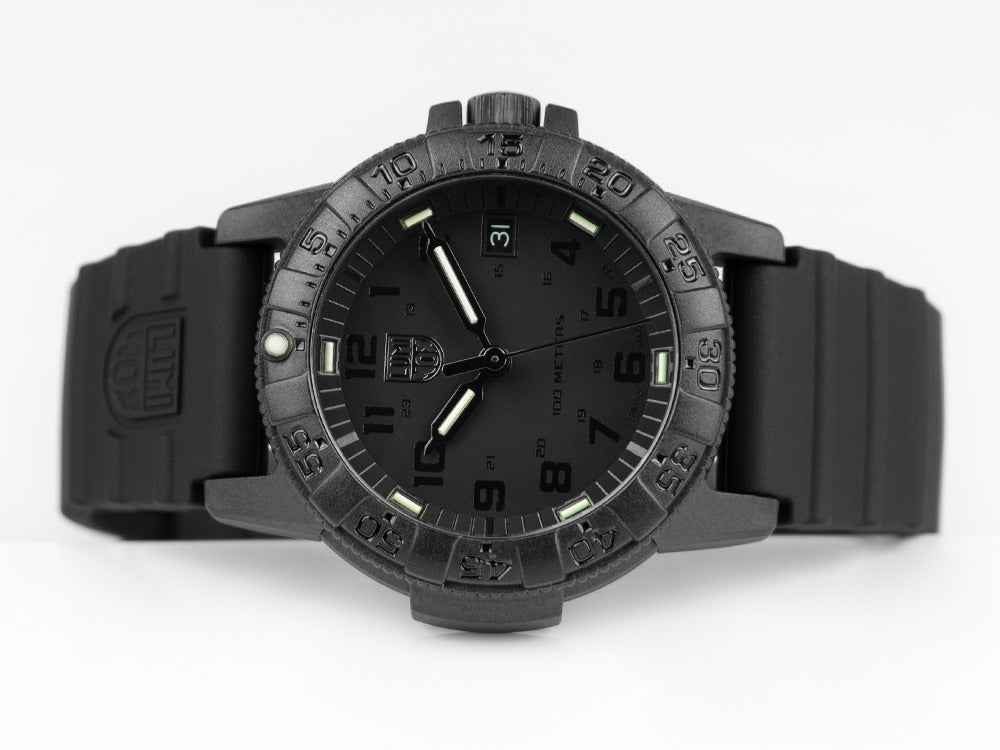 Reloj de Cuarzo Luminox Leatherback Sea Turtle, Negro, Carbono, 39mm, Día