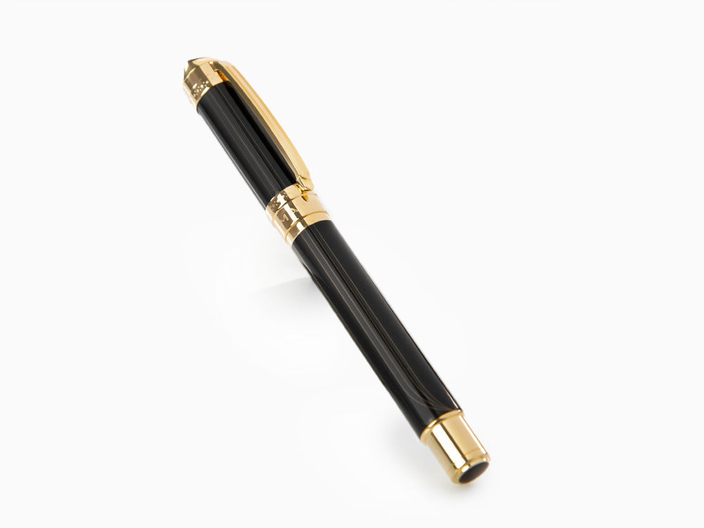 Pluma Estilográfica Maybach The Peak I Lustrous Midnight, PVD Oro, Negro