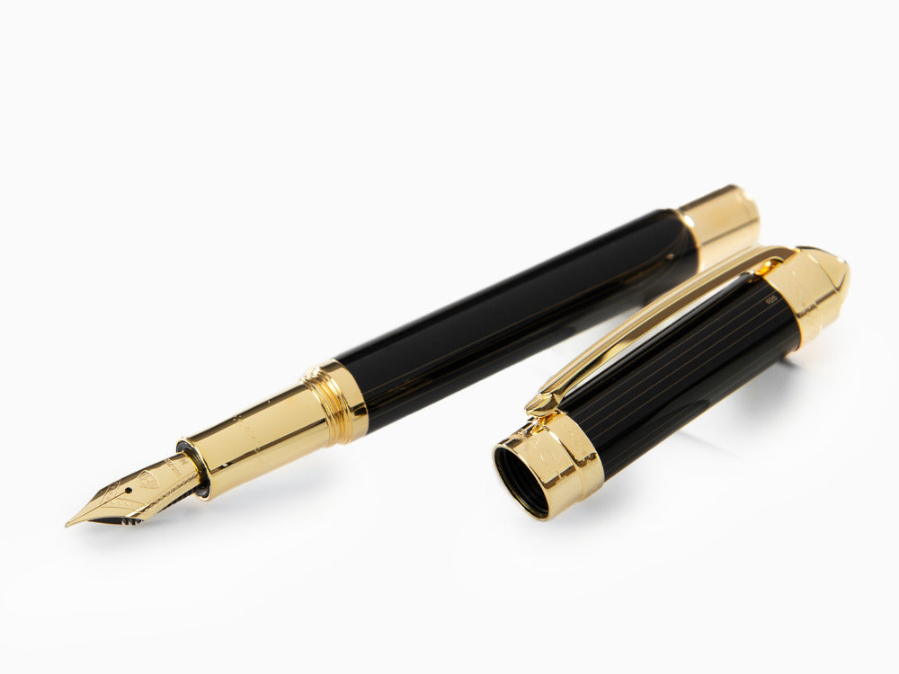 Pluma Estilográfica Maybach The Peak I Lustrous Midnight, PVD Oro, Negro