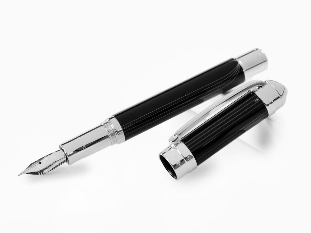 Pluma Maybach The Peak I Lustrous Midnight, Adornos en platino, Negro