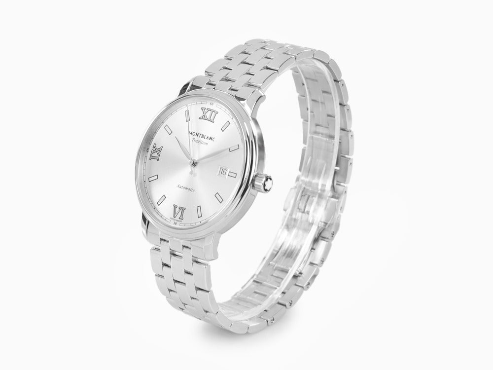 Reloj Automático Montblanc Tradition, Plata, 40 mm, Brazalete de acero, 127770