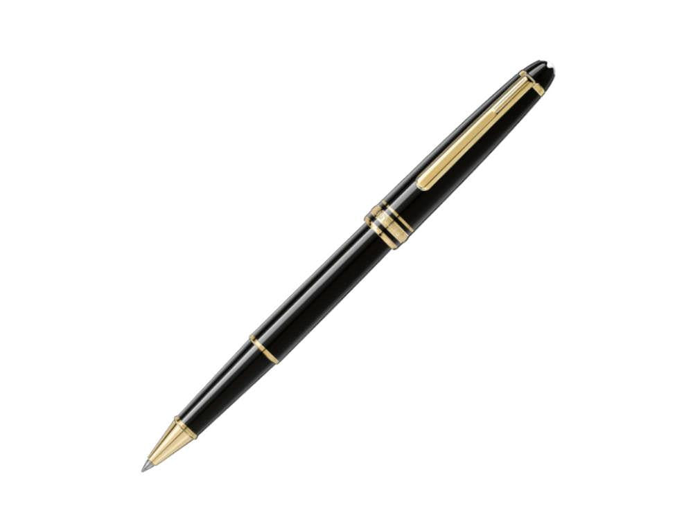 Roller Montblanc Meisterstück Classique, Adornos en oro, Negro, 132457