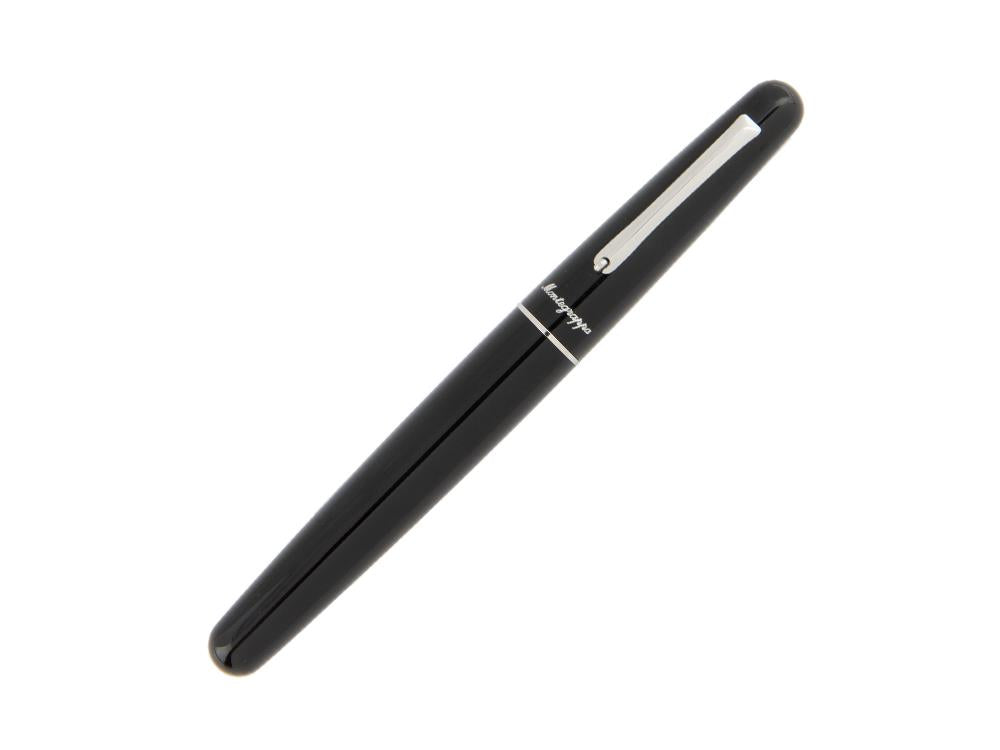 Pluma Estilográfica Montegrappa Elmo 01, Resina Negra, ISEOR-AC