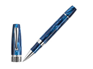 Roller Montegrappa Extra 1930 Mediterranean Blue, Adornos en plata, ISEXFR2B