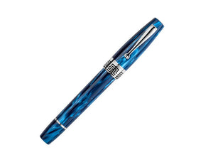 Roller Montegrappa Extra 1930 Mediterranean Blue, Adornos en plata, ISEXFR2B