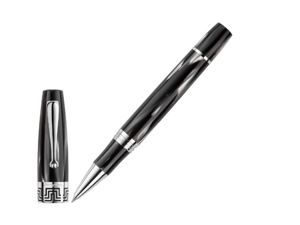 Roller Montegrappa Extra 1930 Black & White, Adornos en plata, ISEXFRCH