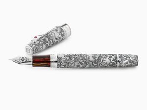 Estilográfica Montegrappa Skulls & Roses, Edición Limitada, ISSKN-SE