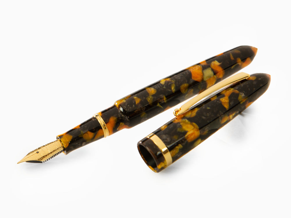 Pluma Montegrappa Venetia Havana Amber, Ambar, Acero, ISVEN_AO