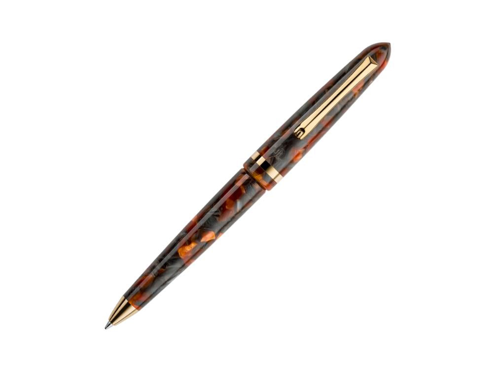 Bolígrafo Montegrappa Venetia Plume Agate, Naranja, PVD Oro, ISVENBAJ